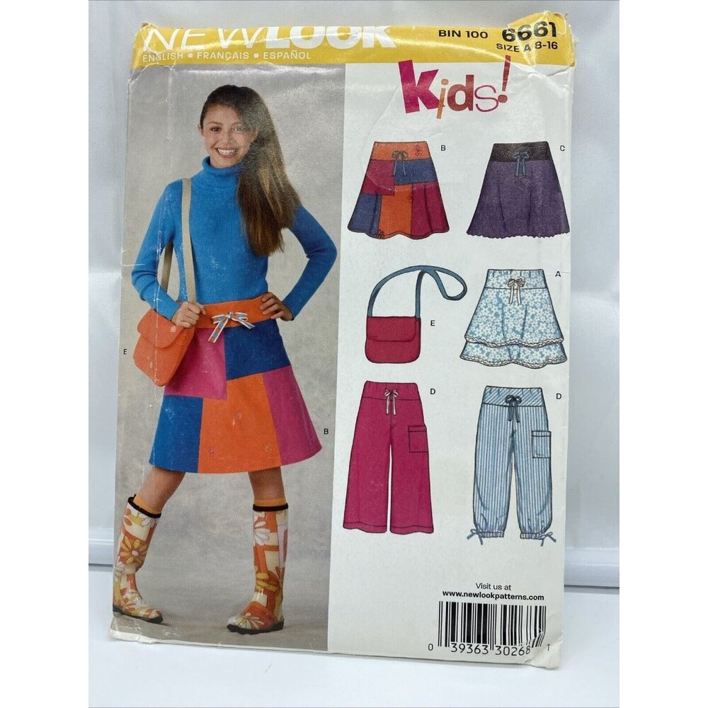 Simplicity Sewing Pattern 6661 New Look Girl's Skirts Pants Bag 8 10 12-16 Uncut